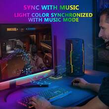 Wisciton Barra luminosa intelligente per monitor del computer, RGB LED con controllo Bluetooth, lampada che reagisce al ritmo della musica, decorazione per giochi, TV e scrivania
