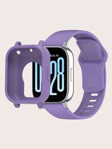 مجموعة 2 قطعة: مجموعة حافظة حماية من السيليكون مقاومة للخدش بلون واحد وسريعة إعادة الاستخدام من السيليكون، قابلة للتوافق مع ساعة Redmi Watch 5 ساعات نشطة وساعات مماثلة أخرى، مناسبة للجنسين