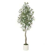 Künstliche Olivenbaum, 150cm/180cm Fake Tropische Plastik Pflanze Perfekte Große Pflanzen im Topf für Indoor Outdoor Haus Büro Garten Moderne Dekoration Housewarming Geschenk - 150 cm (1 Stück) - Übersicht 1