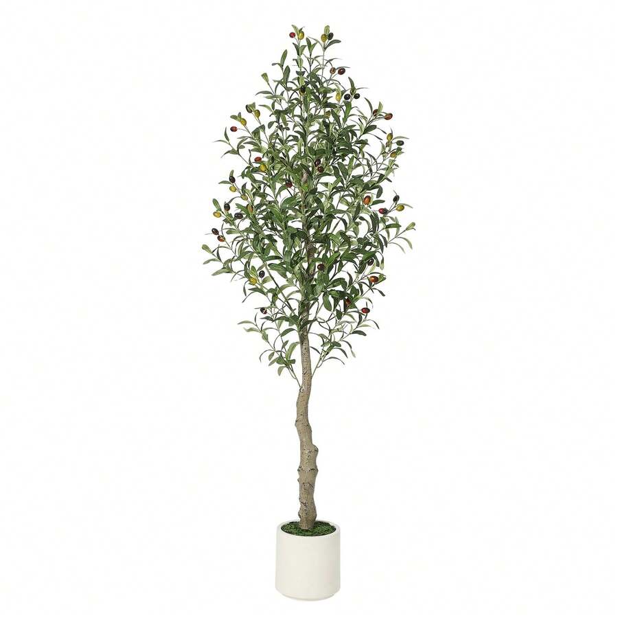 Künstliche Olivenbaum, 150cm/180cm Fake Tropische Plastik Pflanze Perfekte Große Pflanzen im Topf für Indoor Outdoor Haus Büro Garten Moderne Dekoration Housewarming Geschenk - 150 cm (1 Stück) - Übersicht 1