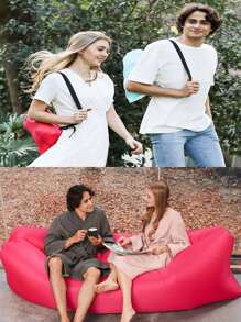Portable Oxford Cloth Inflatable Sofa, Suitable For Indoor & Outdoor Use, Can Withstand Up To 550 Lbs, Ideal For Yard, Camping, Beach, Music Festivals, Holidays, Family & Couples Outings