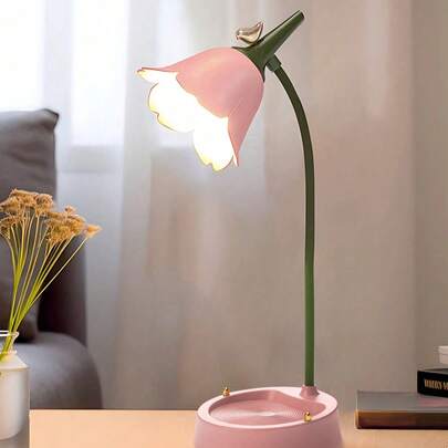 Đèn bàn LED hiện đại, không dây, cổ ngỗng có thể điều chỉnh, có thể làm mờ, điều khiển cảm ứng, pin lithium 1200mAh có thể sạc lại, cấp nguồn qua USB, điều khiển bằng nút bấm, nhựa mờ và trang trí bằng kim loại, chụp đèn hình trụ, màu trơn, chủ đề kỳ ảo, mini dễ thương, màu xanh, có đèn ngủ bảo vệ mắt, thích hợp cho ký túc xá đại học, phòng ngủ, văn phòng đọc sách