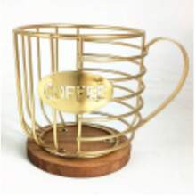 Classic Metal Coffee Pod Holder - Shelf Baskets For Countertop, Space-Saving Capsule Dispenser, Shelf Baskets - 金的 - 查看 11