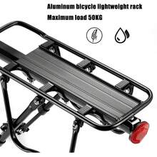 Universal Adjustable Bike Cargo Rack, Rear Bike Rack Cargo Rack Alloy Luggage Carrier Bicycle 110 Lbs Capacity Holder, Bicycle Luggage Carrier Racks With Reflective Logo - Black - View 2