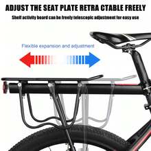 Universal Adjustable Bike Cargo Rack, Rear Bike Rack Cargo Rack Alloy Luggage Carrier Bicycle 110 Lbs Capacity Holder, Bicycle Luggage Carrier Racks With Reflective Logo - Black - View 5