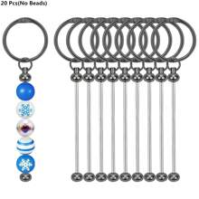 10/20pcs Openable Key Chain Beading Stick Set, Blank Beaded Elegant Key Rings For Phone Chains, Bag Chains, Clothing Decor, Party Favors, Holiday/Birthday Gifts, Beading Cup Pendant Accessories