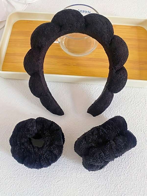 1Pc Face Washing Headband/2Pcs Face Washing Wrist Straps/3 Set Of Hydrotherapy Headbands, One Pair Of Wash Face Wristbands,Makeup Headbands, Face Washing Headbands, Skincare Headbands, Velvet Fluffy Sponge Headbands, Bubbles, Hydrotherapy Headbands. Back To School