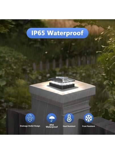 Solar Pillar Lights, LED Outdoor scape Lighting Garden, Patio, Porch Yard Moderne Acrylic Post Cap Lights Panel, Polished Finish, Easy Installation, view 7