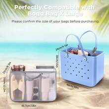 Beach Tote Organizer Insert – Lightweight Mesh Storage Divider For XL  Accessories, Sandproof Compartments