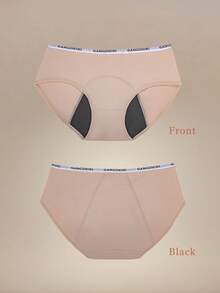 2pcs Woman Basics Menstrual Panties Period Shorts Menstruation Period Underwear Breathable Holes Panel Physiological Panties Triangle Briefs Comfortable Fit Physiological Knickers Protection Leak Proof Underpants Black Red Seamless - Multicolor - View 4
