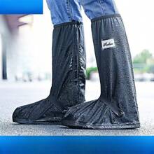 1 Pair Of Black Foldable Portable Rain Shoe Covers, Non-Slip And Waterproof High-Top Shoe Covers, Various Sizes Suitable For Outdoor, School, Office, Home, Travel, Cycling, Shoe Storage On Rainy Days[The Icon Does Not Have English Letters Summer Cooling,Beach,Travel