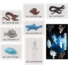 22 件海洋动物雕像 - 22 件史前海洋生物 - 7 件深海鱼，手绘逼真迷你令人难以置信的海洋生物玩具，适合儿童，鲨鱼、鲸鱼、海豚、企鹅、海象、海狮、沙丁鱼、海星、蝠鲼、海牛等海洋动物模型，适合男孩女孩，很棒的洗澡玩具生日蛋糕装饰模型教育学校项目派对礼物玩具圣诞礼物