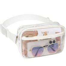 Stadium-Approved Clear Fanny Pack – Adjustable Belt Bag For Concerts & Sports Events | EventGo Series - Bright White - View 2
