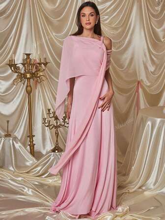 Vestido largo elegante rosa con tirantes delgados de verano para mujeres, vestido con pliegues para boda, salida nocturna, fiesta de noche y cóctel, vestido sexy