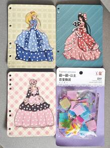 1set Diy Handmade Sticker Art, Princess & Elf Design, Dress-Up Activity, Creative Painting Kit, Activity Book For 3-6-Year-Old Girls, Ideal Birthday Or Holiday Gift, Educational Toy For Girls, Chromatic Drawing Book And Sticker Set For Children