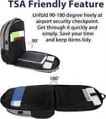 MATEIN 17 Inch Laptop Backpack For Men And Women, TSA Approved Water-Resistant School Bookbag With USB Charging Port, Anti-Theft Business Travel Backpack For College, Work, And Commute, Back To School Gift For Students And Professionals, Grey - Grey - View 4