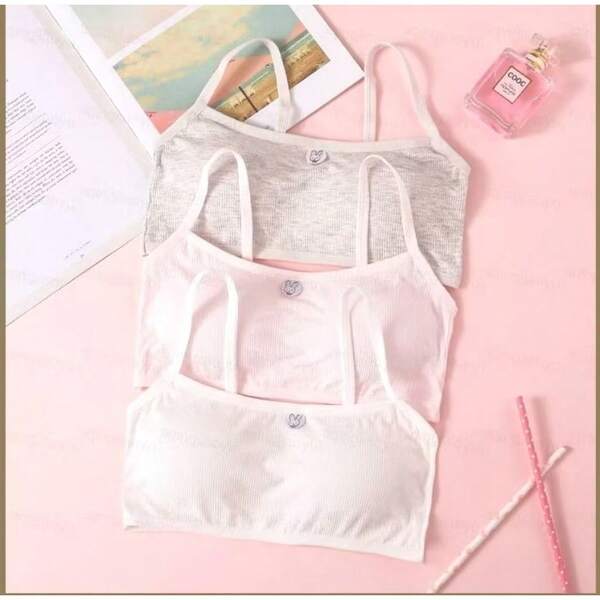 KIT 3 Tops de sutiã para adolescentes/meninas de 8 a 14 anos