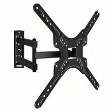 Montura de Pared para TV de 14'' a 55'' con Brazo Extensible e Inclinación Ajustable | Ideal para Optimizar Espacios en Sala, Recámara u Oficina | Soporte Universal Resistente de Acero con Acabado Profesional | Incluye Todo para Instalar - Negro - Ver 1