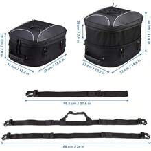 Motorcycle Tail Bag, Dual Use Motorcycle Rear Seat Bag With Waterproof Rain Cover, 22L-34L Expandable Motorbike Helmet Bag Luggage Storage Backpack With 6 Straps - 22L-34L - View 5