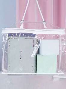 Clear Clothes Storage Bags PVC Organizers With Reinforced Handle Vinyl Storage Bag For Comforter, Blanket, Bedding, Duvet, Transparent Moving Totes With Sturdy Zipper, Waterproof Bedding Blanket Packaging Bag, Large Capacity Travel Accessories Organizer, Clear Zippered Organizers, Transparent Zipper Storage Bag For Clothing, Linens, And More - Multicolor - View 4