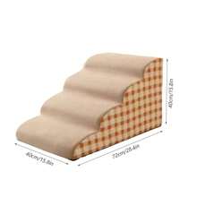 1pc Pet Indoor Bedside Stairs, 3-Layer Foldable Pet Ladder Set, High Bed With Storage Steps, Sofa Dog And Cat Ramp, Suitable For Small & Medium Pets, Removable & Anti-Slip - Multicolor - View 16