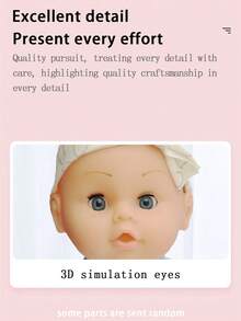 29厘米仿真娃娃玩具，眼睛可动，会喝水和排尿，4种音效，配有奶瓶和安抚奶嘴，互动游戏套装，可作儿童睡眠伴侣。 - 彩色 - 查看 5