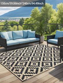 1pc Summer New Carpet, Reversible Outdoor Rug, Made Of Polypropylene, Foldable, Suitable For RV Camping, Outdoor Patio, Backyard And Picnics, Lightweight & Portable, Easy To Clean, Applicable For Spring And Summer Use [Gift Packaging: Gift Bag + Tent Peg + Gift-Grade Plastic Sealing] - Multicolor - View 30