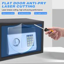 Vandise Caja fuerte digital de acero, seguridad electrónica para oficina, hogar, dinero en efectivo, caja fuerte digital grande, 2 compartimentos con 2 llaves de anulación, teclado numérico y 4 pernos de instalación, 16 L (35 x 25 x 25 cm) - Negro - Ver 4