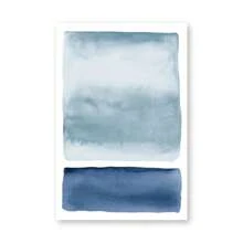 Pittura astratta ad acquerello blu indaco, stampe su tela d'arte da parete a tema oceano e , poster nordici per decorazione parete del soggiorno, con opzione cornice