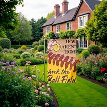1pc Double-Sided Print Garden Flag, 12x18 Inches, Polyester, "If We Aren't Home Check The Ball Field" Baseball Theme, Outdoor Yard Decor, Home Decoration, No Flagpole Included Banner Tapestry Room Decor Birthday Decorations Party Decorations - Garden Flags - View 5