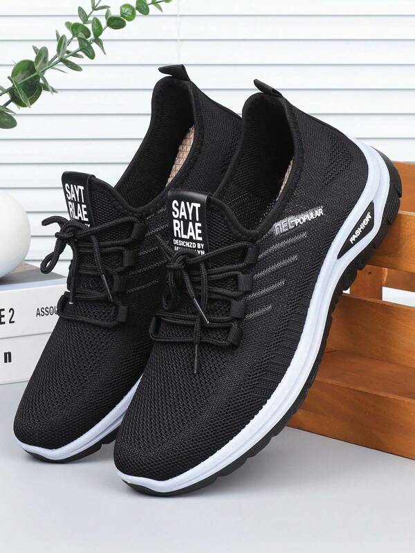 Men's Casual Sport Sneakers, Breathable Mesh Shoes Slip-On, Anti-Slip Wear-Resistant Outdoor Walking Shoes For Middle Aged, Elderly (Size Run Small By Half)