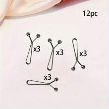 4/8/12pcs Invisible U-Shaped Waist Buckle Clip Waist Buckle Clip No Needle No Sewing Pants Waist Adjuster Pants Leg Fixer Sleeve Length Modification Fixed Buckle Curtain Fixer Clothes Length Modification Fixed Buckle Women'S Headscarf Silk Scarf Neck Clip Pin Y-Shaped Clip To Prevent Displacement Suitable For Daily Life Clothes Skirts Headscarves Various Uses