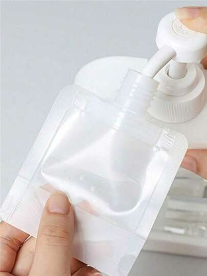 5 SZTUK Podróżny Wkład Płaski Dozownik Szampon Płyn Dozownik Balsamu Torba Kosmetyczna Wkład Płaski Do Zestawu Butelek Podróżnych 30 ml/50 ml/100 ml Organizer Podróżny, Kosmetyczka, Organizer Wakacyjny, Duża Pojemność Organizer Do Makijażu Kosmetyczka, Może Mieścić Szminkę, Pędzle, Pielęgnacja Skóry, Telefon Komórkowy, Monety, Małe Przedmioty, Nadaje Się Do Domu, Prezent, Wakacje, Święta, Halloween, Boże Narodzenie Wielofunkcyjne Zastosowanie, Styl Boho, Wyposażenie Domu