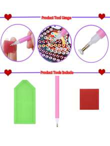 1 conjunto de kit de pintura de diamante de desenho animado, sem moldura, kit de pintura de bordado de diamante de desenho animado fofo para adultos, kit de mosaico adequado para iniciantes adultos, ponto de diamante 5D adequado para adultos, decoração de casa faça você mesmo fácil, presente de arte com pedras preciosas