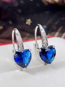 1 对漂亮方晶锆石耳坠，适合女士结婚订婚周年纪念珠宝情人节礼物 - 1# - 查看 10