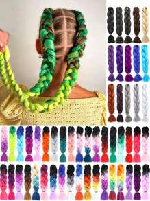 Estensioni per trecce arcobaleno da 24 pollici, capelli sintetici viola professionali, trecce jumbo, estensioni per capelli colorate a gradiente africane per intrecciare all'ingrosso per Ognissanti e Natale