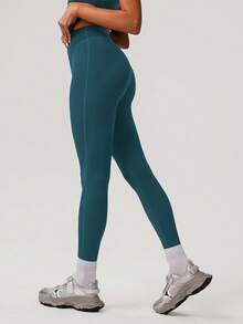 Sodalemon Women Running Workout No Front Seam Buttock Lifting Light Weight Eu Size Training Yoga Pants Casual Outdoor Sport Leggings Tights - 藏蓝色 - 查看 6