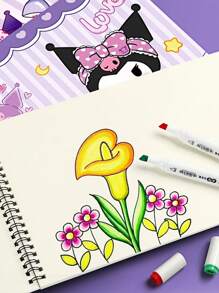 Sanrio 1 peça/4 peças Caderno de Esboços A4 Sanrio Espesso, Bloco de Desenho, Livro de Pintura, Bloco de Anotações, Kuromi, Pompompurin, Presente para Artistas, Halloween, Natal