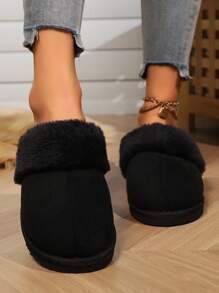 Women's Plush Lined Classic Slippers, Dual-Layer Memory Foam Midsole, Non-Slip EVA Outsole