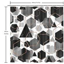 Blue Modern Shower Curtain For Bathroom, Geometric Art Decor Waterproof Bath Curtain, Abstract Fabric Shower Curtain Sets For Home Decor Back To School Fall Decor Bathroom Decor