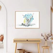 1 pièce/3 pièces Affiches d'arts muraux avec cadre en option. Affiches d'impression d'art de graphiques d'exercices de pilates et de yoga modernes, peinture aquarelle sur canevas de femme faisant de l'exercice, décoration murale pour salle de sport - Multicolore - Voir 7