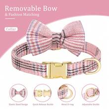 1 Set Adjustable Bow Plaid Dog Harness & Leash Set, Pet Leash & Chest Strap, Cute Pet Supplies Dog Accessories - Multicolor - View 9