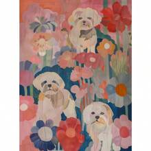 1 pièce Affiche imprimée d'art mural représentant un chat coloré, un dinosaure mignon, un hibou, un chat roux, un chien maximaliste. Peinture sur canevas pour décoration de la maison dans les salons, chambres à coucher, salles à manger. Cadres modernes en option, ainsi que des affiches murales, des peintures sur canevas et des cadres réutilisables