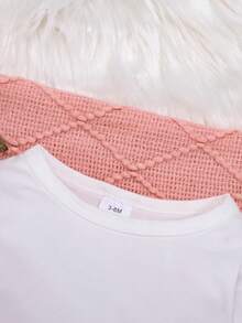 [Customized] Baby Girl Personalized Name Customized Baby Jumpsuit, Long Sleeve, Cute & Casual - White Round Neck, Comfortable & Breathable