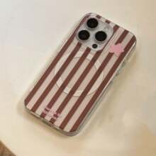 Funda magnética mínimalista para teléfono con bloque de color, rayas y diseño de estrella para 16 Pro Max/ 15 Pro Max/ 14 Pro/ 13, funda de teléfono de moda / simple / diseño para mujeres