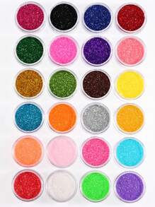 24PCS Iridescent Sugar Nail Glitter Nail Art Iridescent Fine (.004") Glitter Powder Candy Coat Powder Pigment For Manicure Sugar For Gel Nail Polish, Gel And Acrylic Nail Powder - (24 Jars)