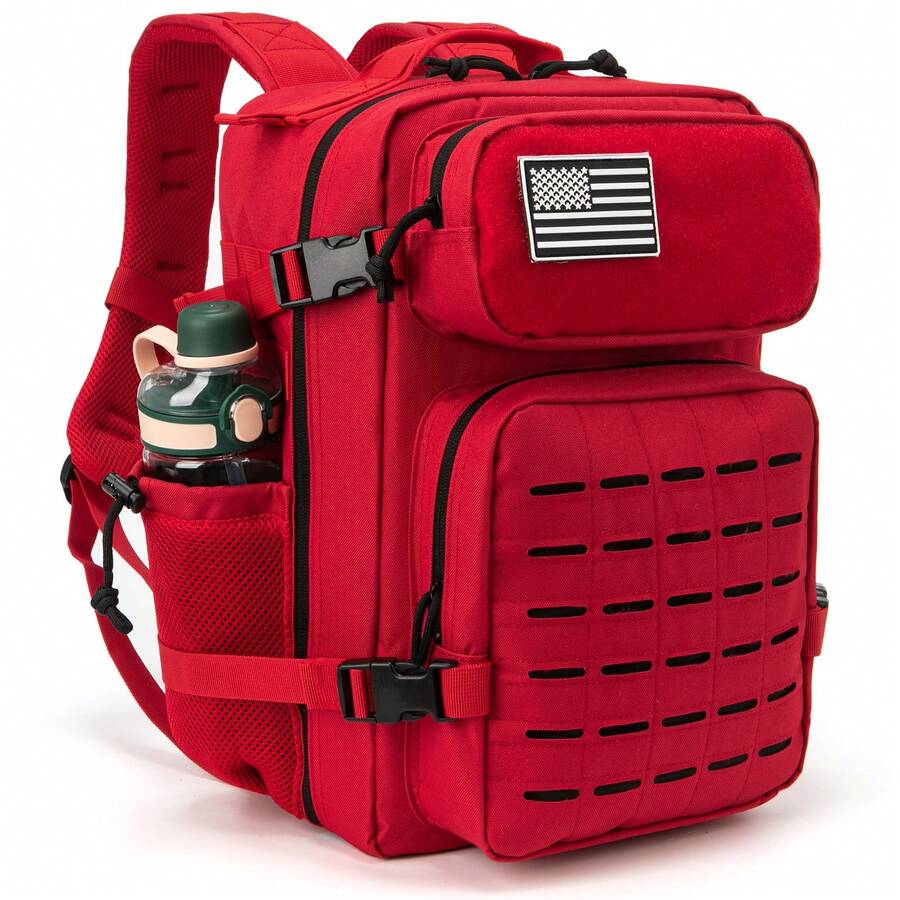 25 Litri Zaino Tattico Zaino With Large Capacity For The Sopravvivenza In Campeggio Di 3 Days With Portabottiglie D'acqua Zaini Da Viaggio - 紅色 - 查看 1