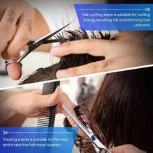 2pcs Pro Thinning Hair Cutting Scissors - Sharp, , And Hypoallergenic Hair Shears For Normal Hair, Ambidextrous Use, Curl Enhancing, And Salon Or Home Styling - 6 Inch, Ideal For Barbering And Hairdressing - Multicolor - View 3