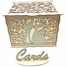 1 set scatola portacarte da matrimonio in legno con serratura e portacarte, portacarte e portadanaro stile country per matrimonio, scatola regalo da matrimonio per ricevimento, anniversario, addio al nubilato, festa, richiede assemblaggio