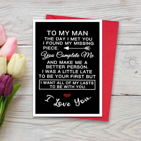 بطاقة تهنئة بالحب للرجال مع مغلف، بطاقة ذكرى رومانسية،بطاقة تهنئة،بطاقة التفكير فيك، بطاقة تحسن الحال، بطاقة الحب، هدية تذكارية عاطفية للزوج أو الحبيب أو الشريك